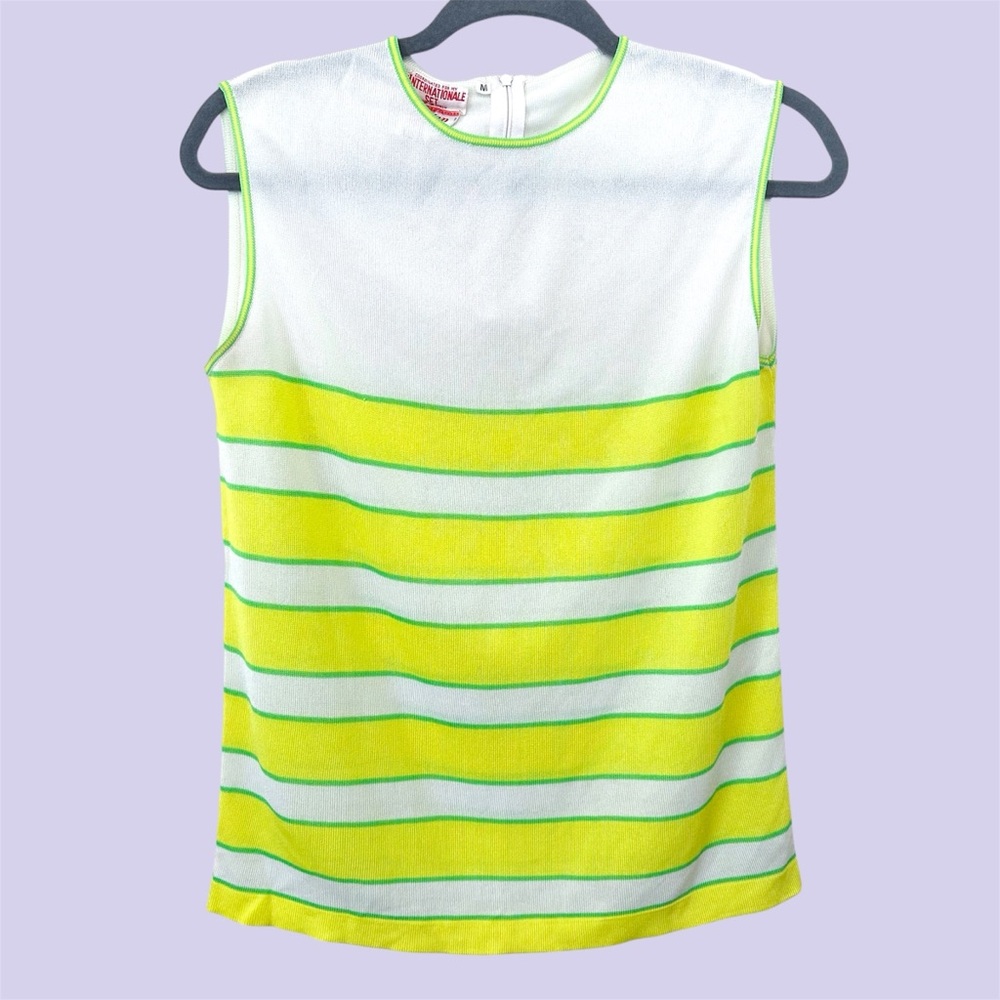 Italian vintage neon stripe tank